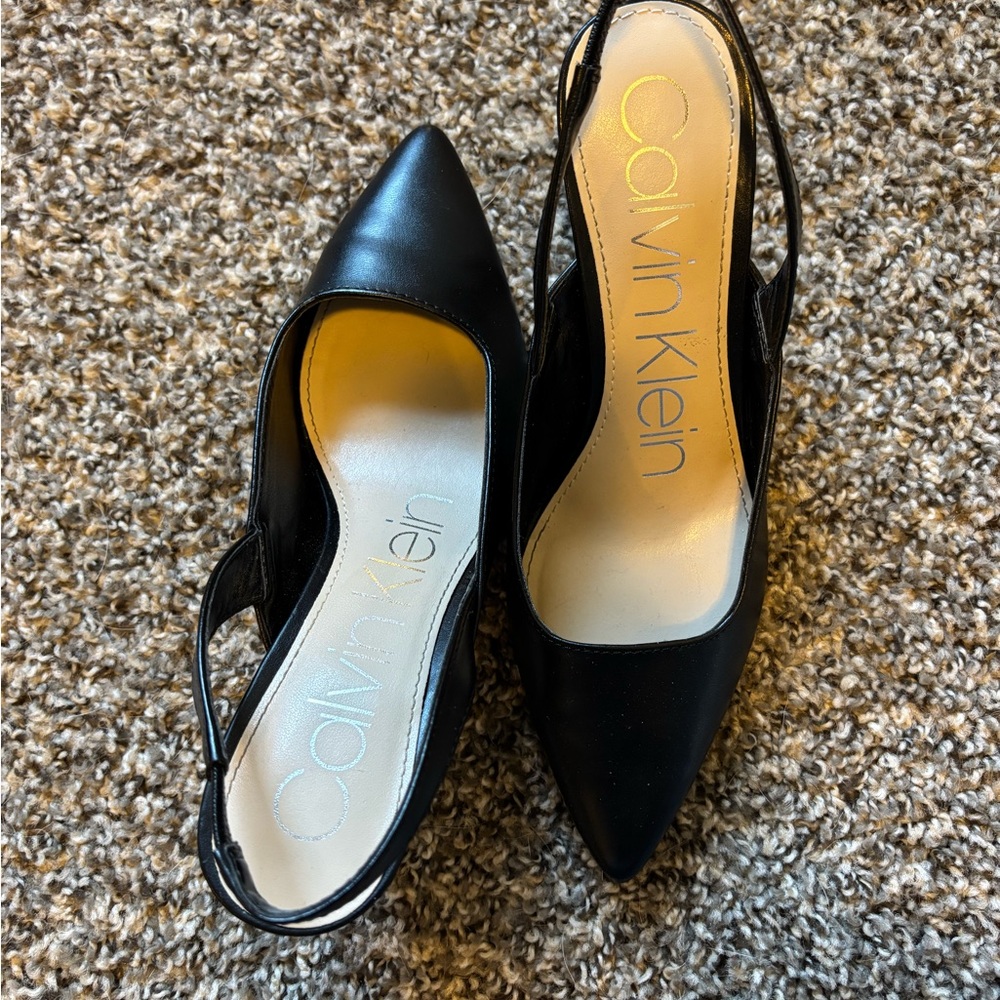 Calvin Klein Black Slingback Heels - Picture 3 of 9
